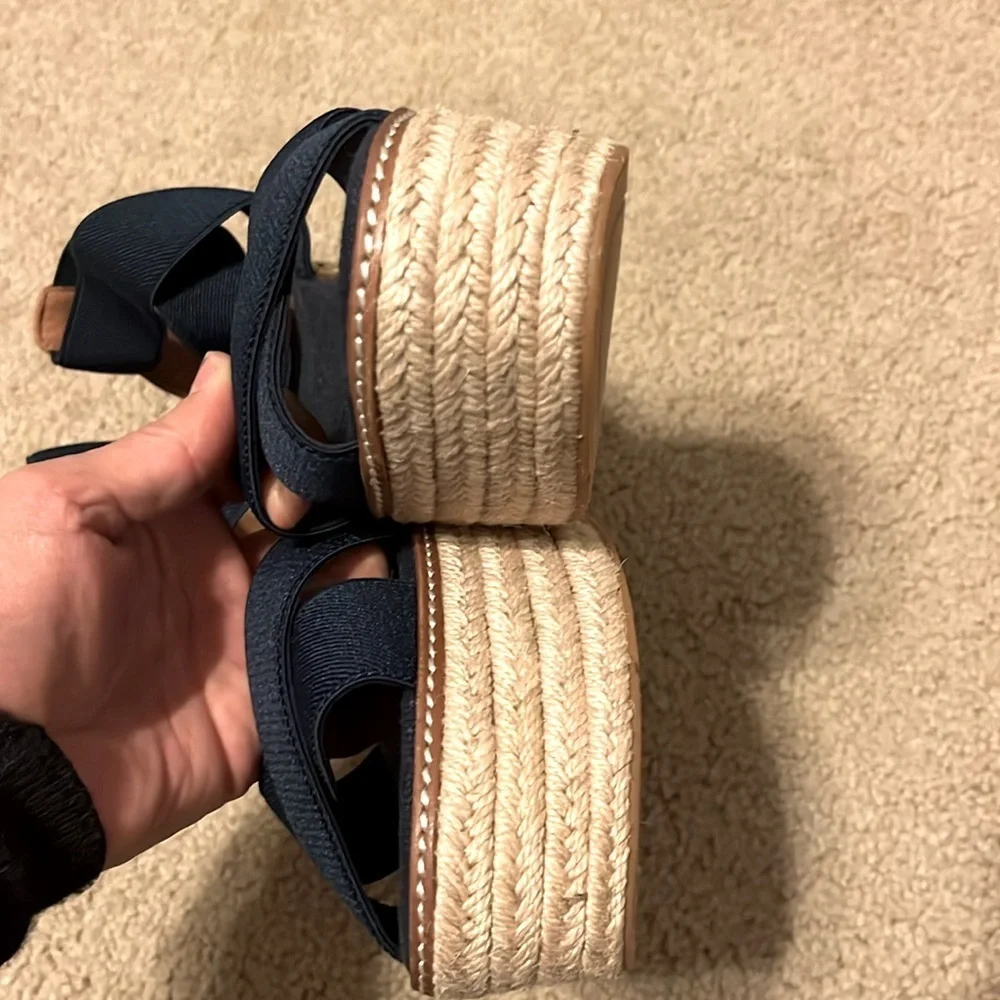 Tory Burch Frieda Platform Wedge Espadrille Sandals Size 7.5 - Picture 7 of 7